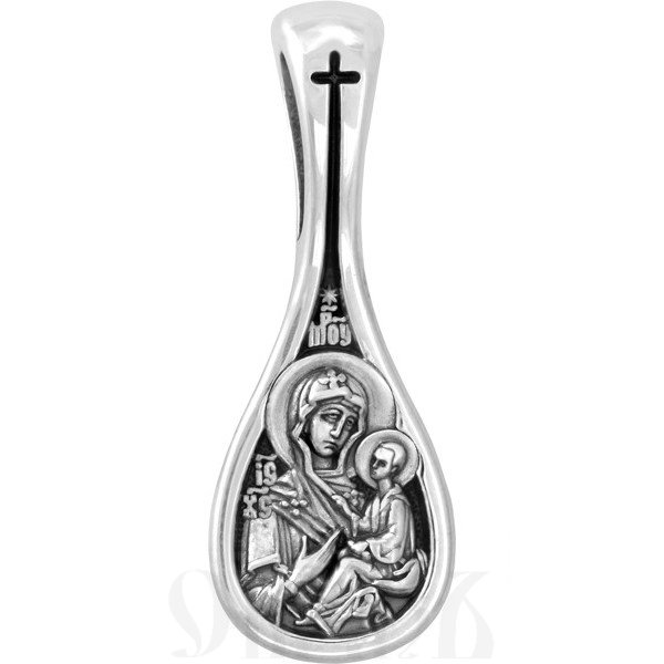 образок «тихвинская икона божией матери», серебро 925 проба (арт. 102.601)