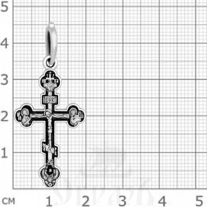 крест «распятие с предстоящими. псалом 90», серебро 925 проба (арт. 101.498)